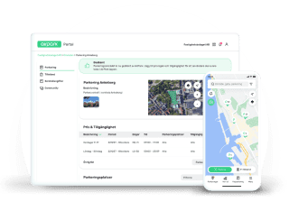 The AirPark portal and AirPark app A picture of the AirPark portal and AirPark app
